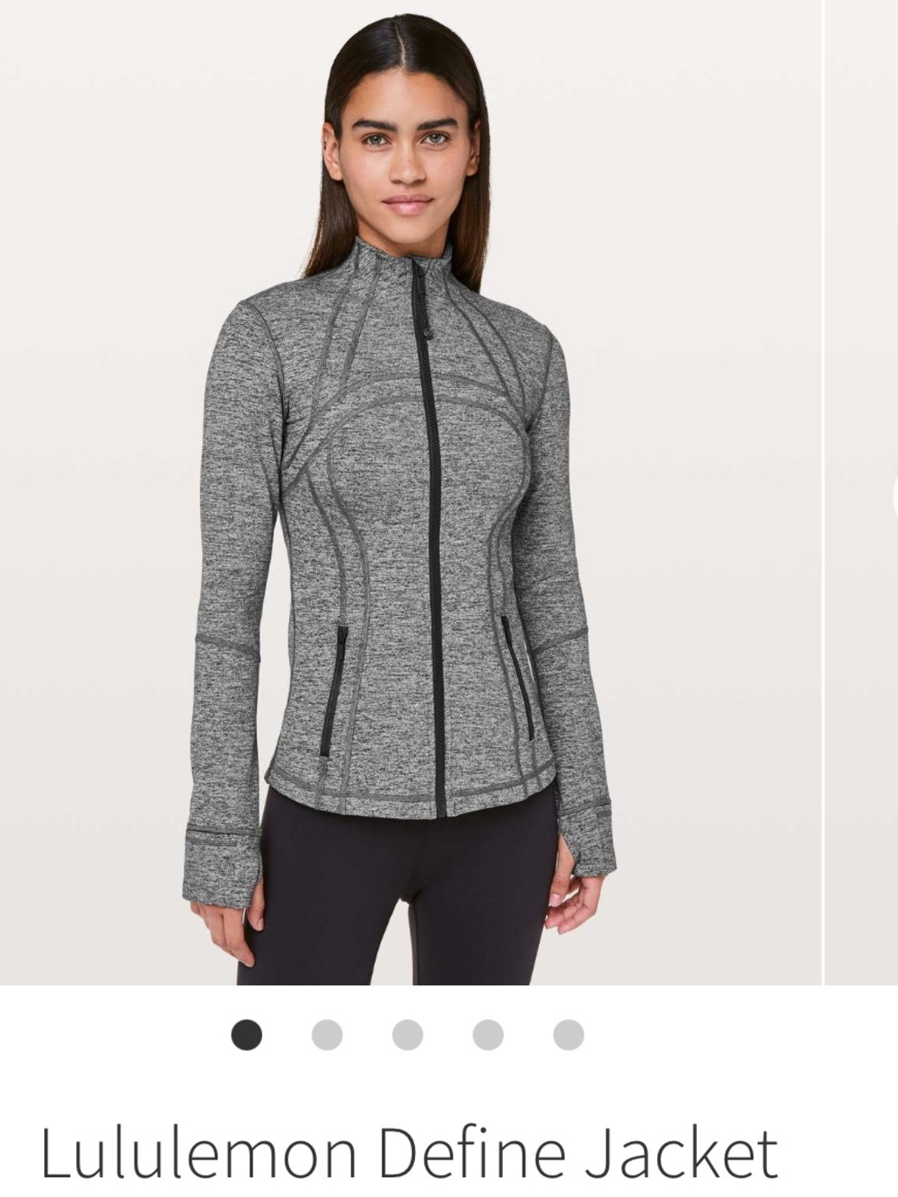 lululemon athletica Gray Heather Zip-Up Jacket in Size 8